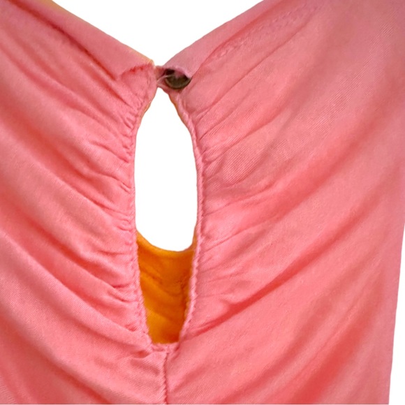 PILCRO for Anthropologie Reversible Ruched Sleeveless Top in Pink and Orange - Picture 7 of 10